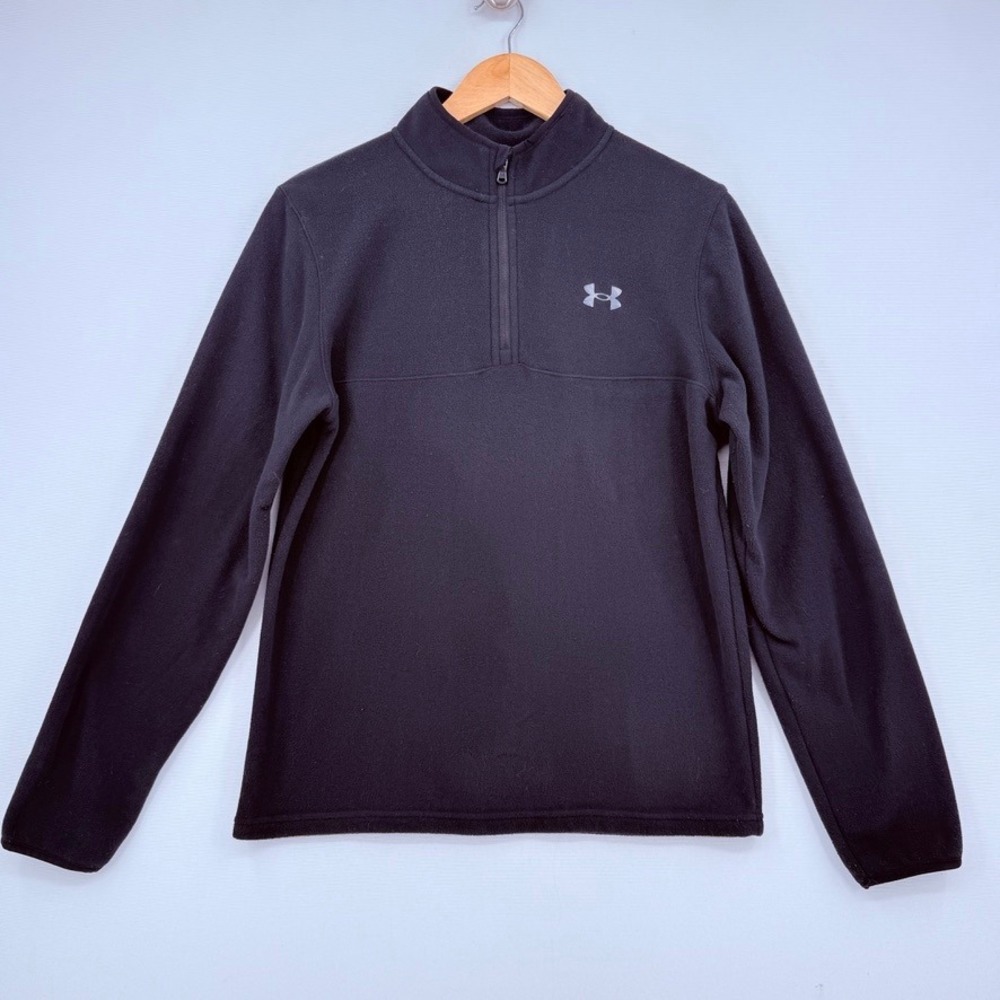 Under Armour Quarter Zip Pullover Kids Youth XL Black Fleece Activewear Gorpcore